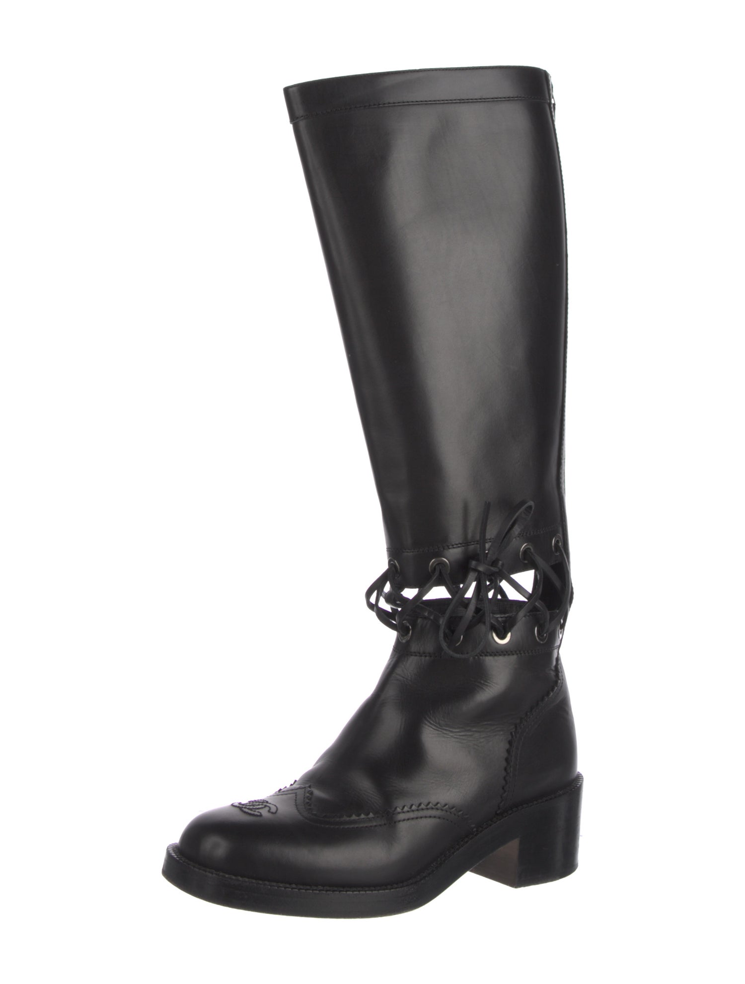 Chanel 2016 Interlocking CC Logo Riding Boots