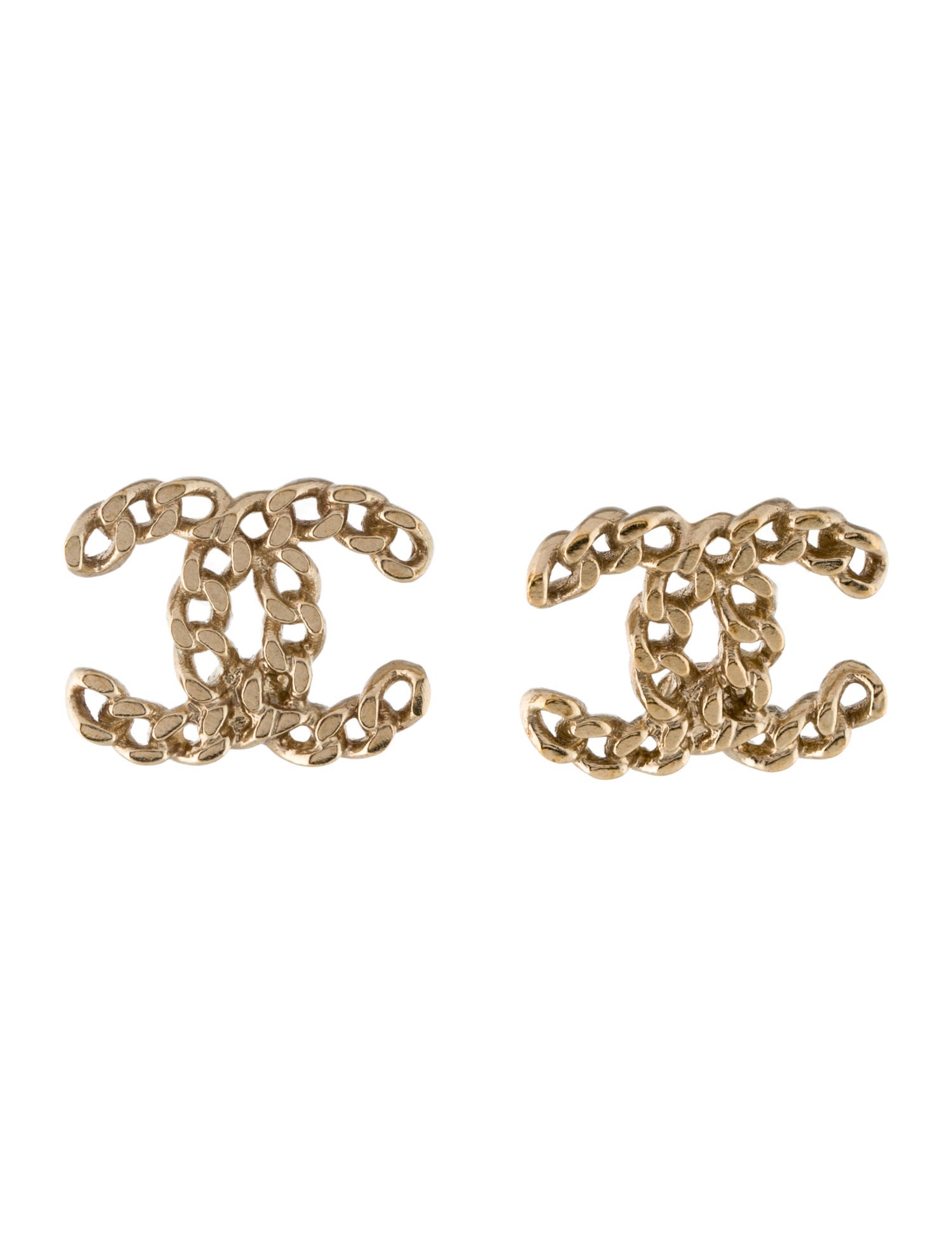 Chanel Chain Link CC Stud Earrings