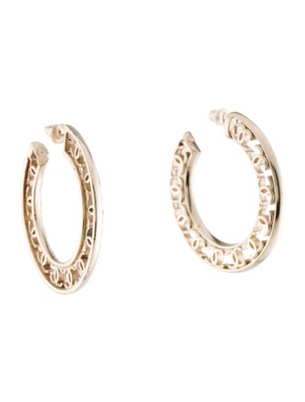 Chanel CC Logo Hoop Earrings