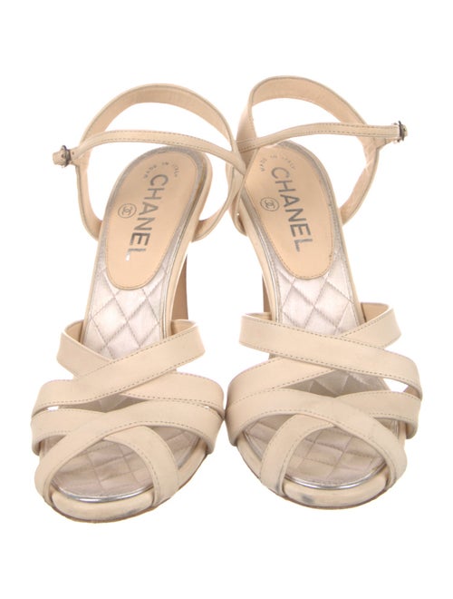 Chanel Interlocking CC Logo Leather Sandals