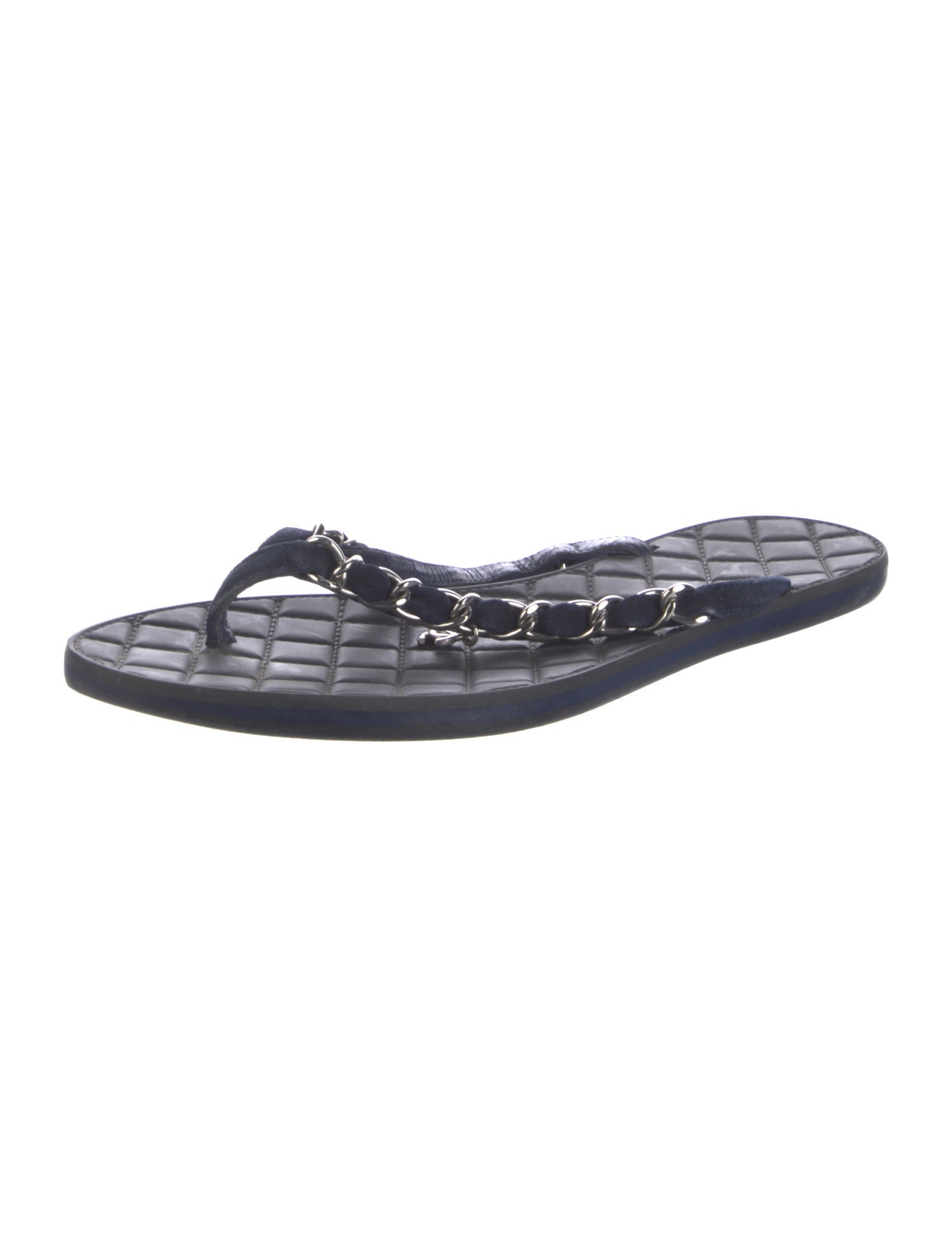 Chanel Interlocking CC Logo Rubber Flip Flops