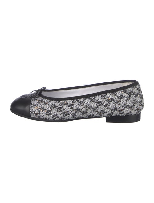 Chanel Interlocking CC Logo Tweed Ballet Flats