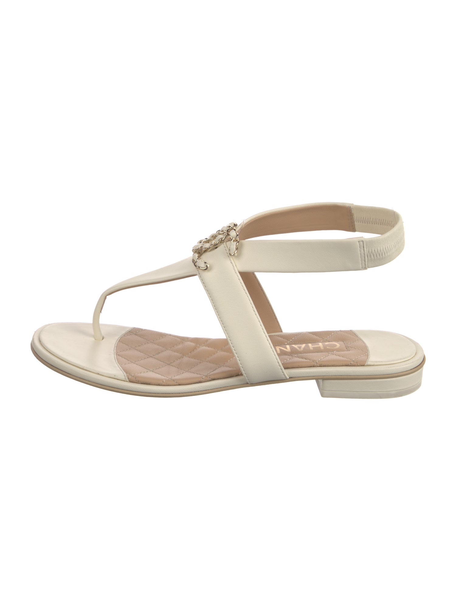 Chanel 2021 Interlocking CC Logo T-Strap Sandals