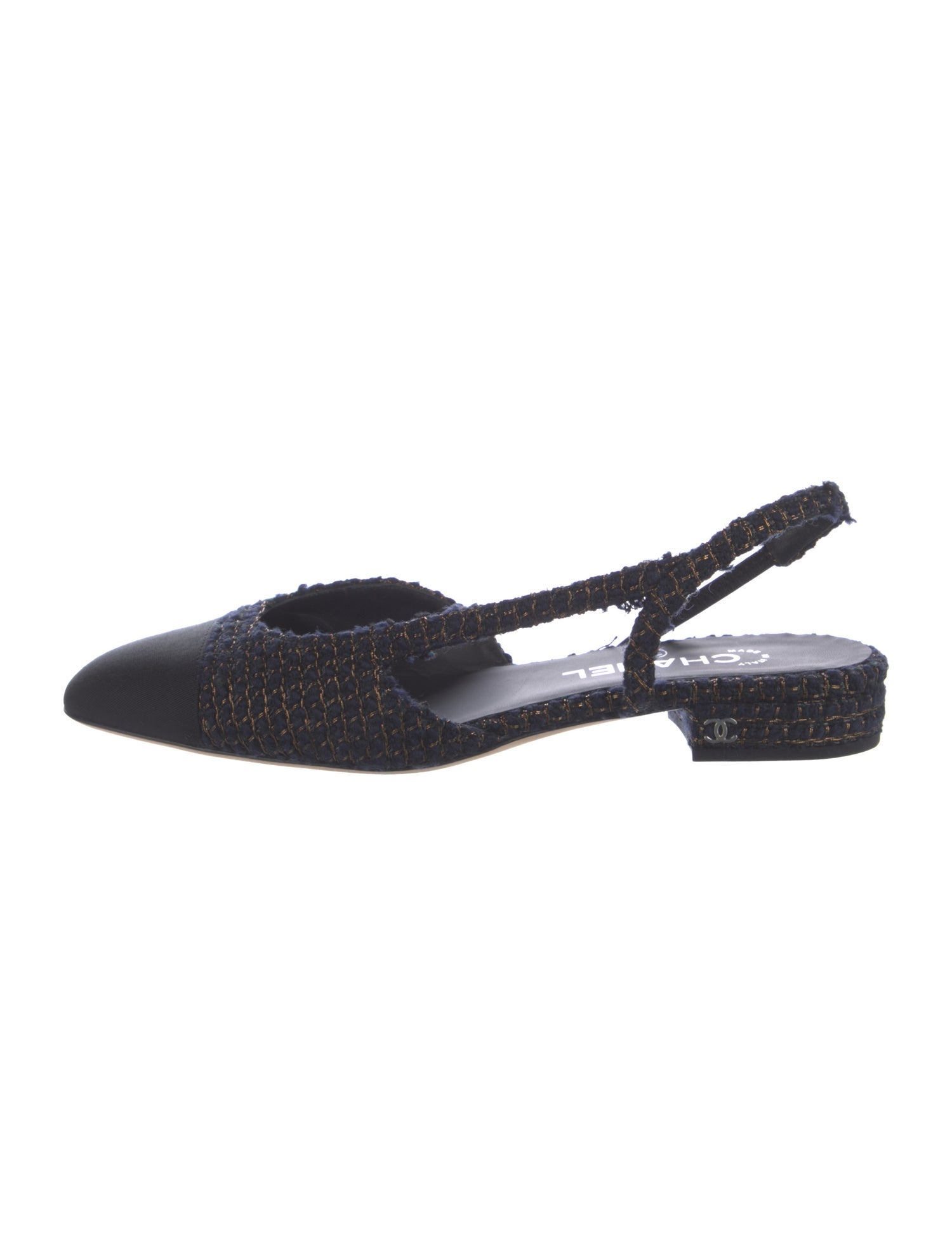 Chanel 2019 Interlocking CC Logo Slingback Flats