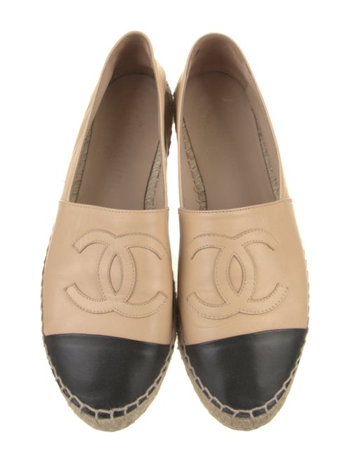 Chanel Interlocking CC Logo Leather Espadrilles
