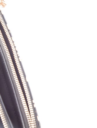 Chanel 2019 Paris-New York Croc-Embossed Graffiti Boy Double Zip Wallet w/Chain