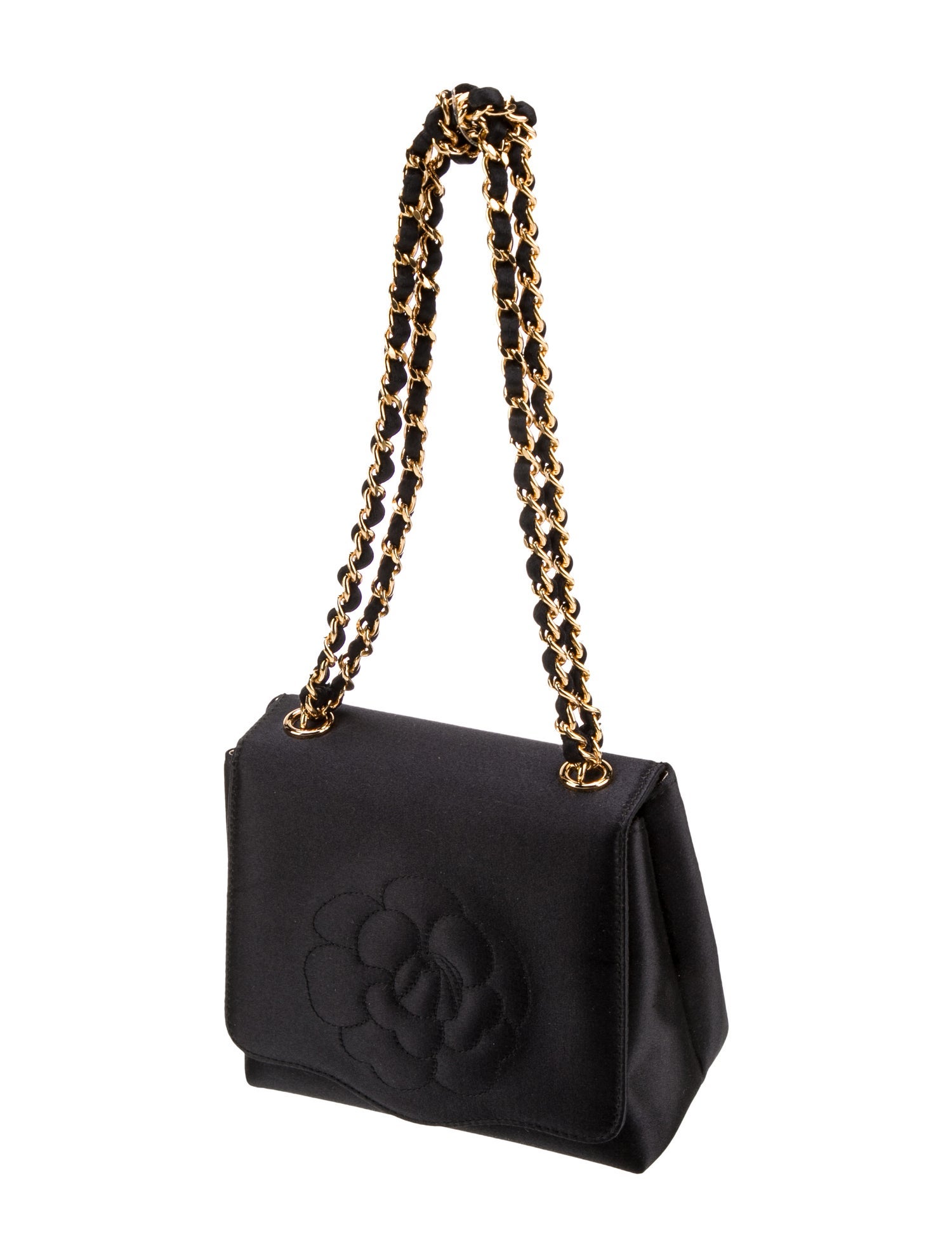 Chanel Satin Camelia Evening Bag