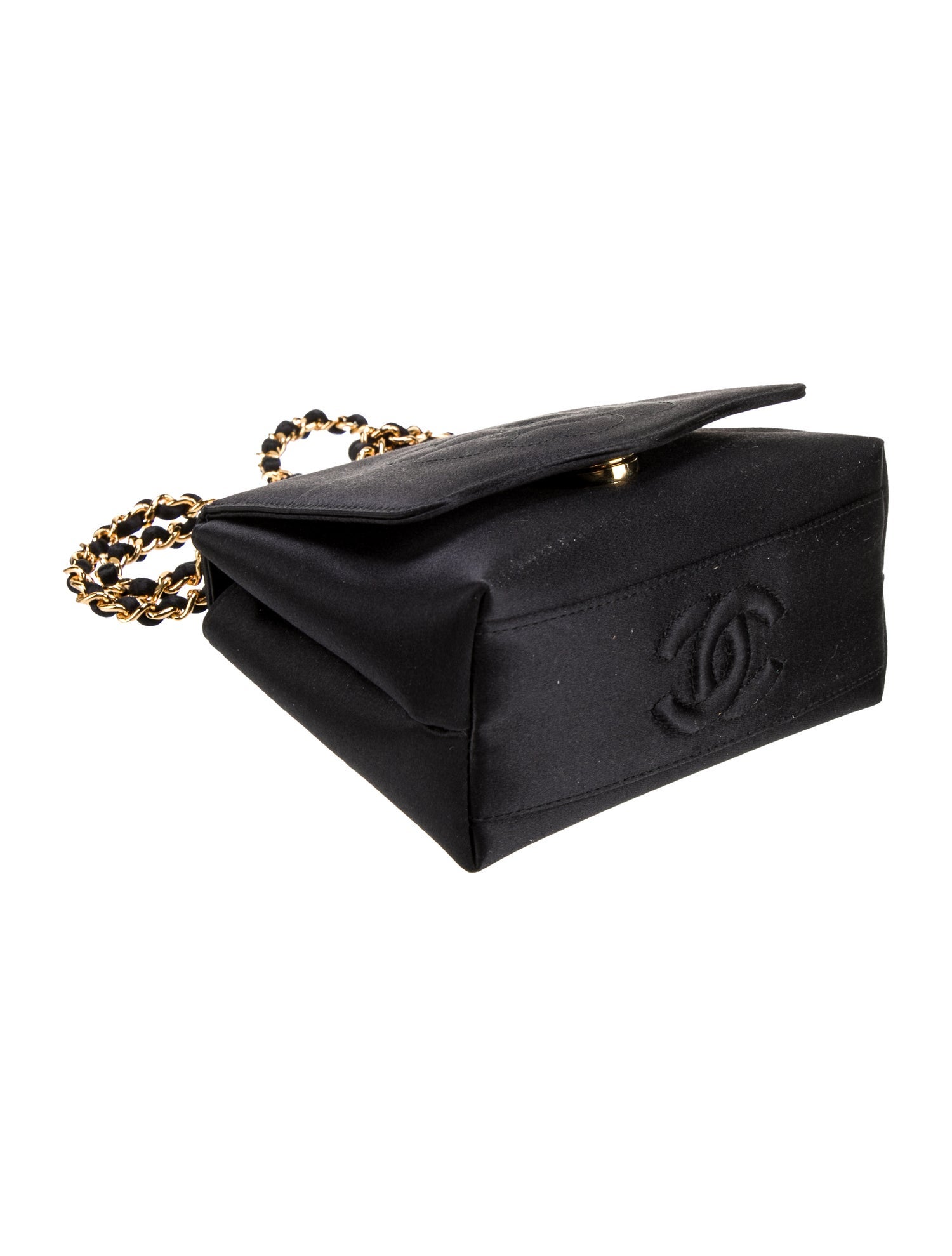 Chanel Satin Camelia Evening Bag