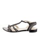 Chanel Interlocking CC Logo Leather T-Strap Sandals
