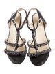 Chanel Interlocking CC Logo Leather T-Strap Sandals