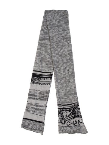 Chanel Scarves and Shawls Cashmere Interlocking CC Logo Scarf