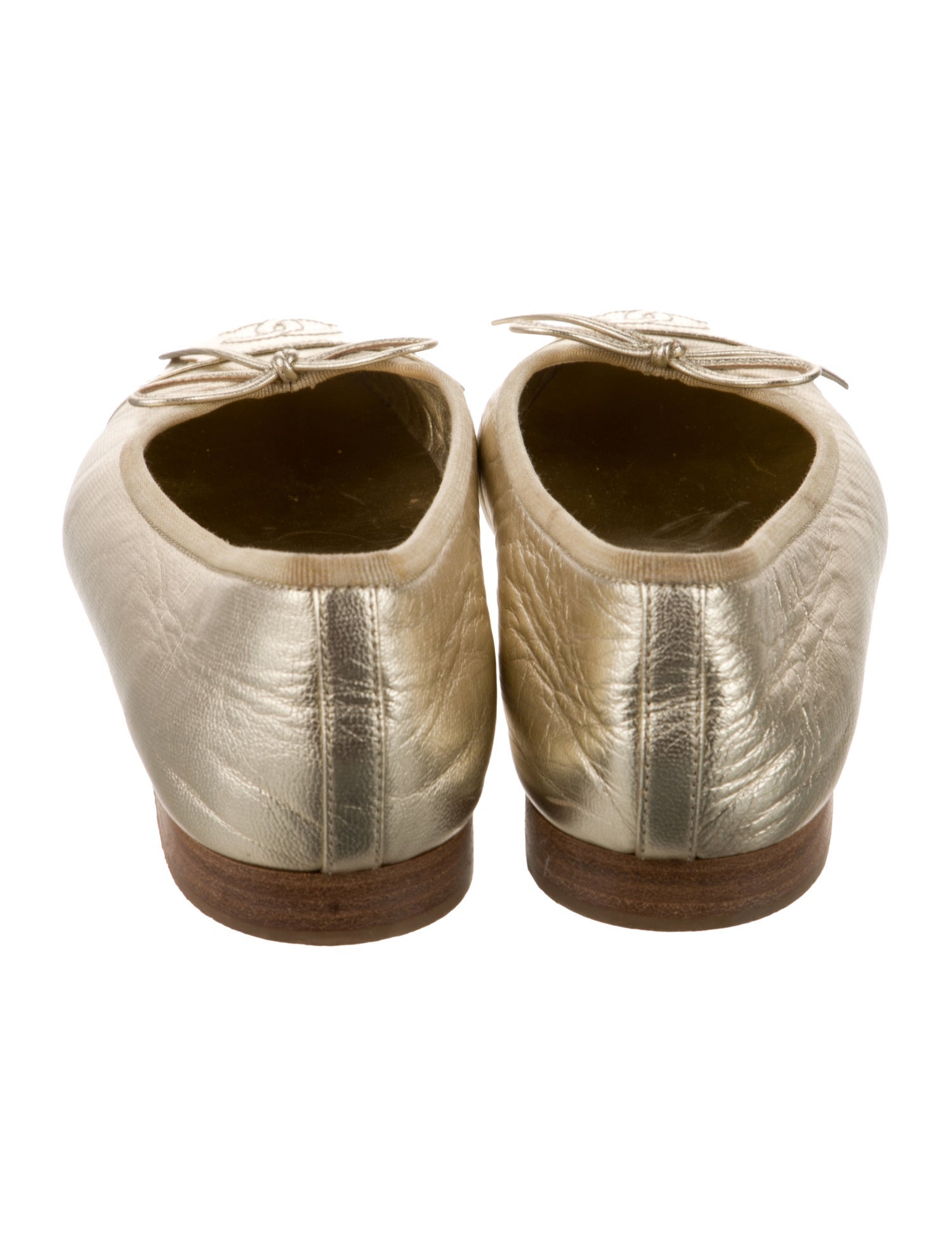 Chanel Interlocking CC Logo Leather Ballet Flats