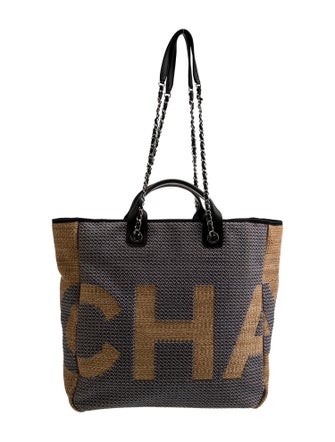 Chanel Raffia Maxi Deauville Shopping Tote