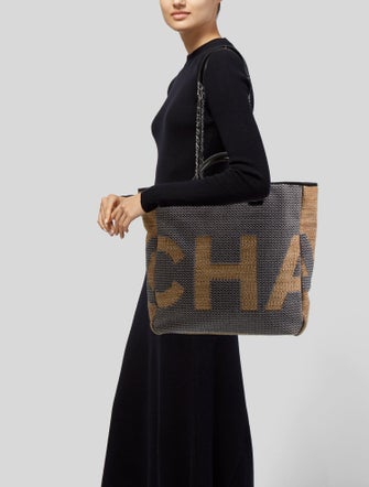 Chanel Raffia Maxi Deauville Shopping Tote