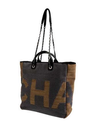 Chanel Raffia Maxi Deauville Shopping Tote