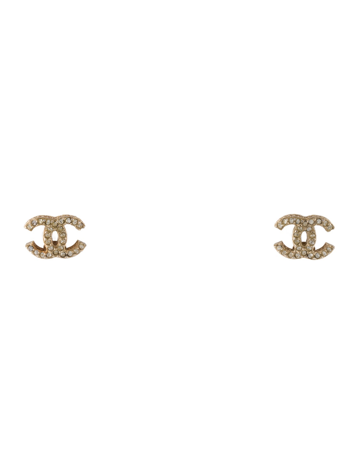 Chanel Strass CC Stud Earrings