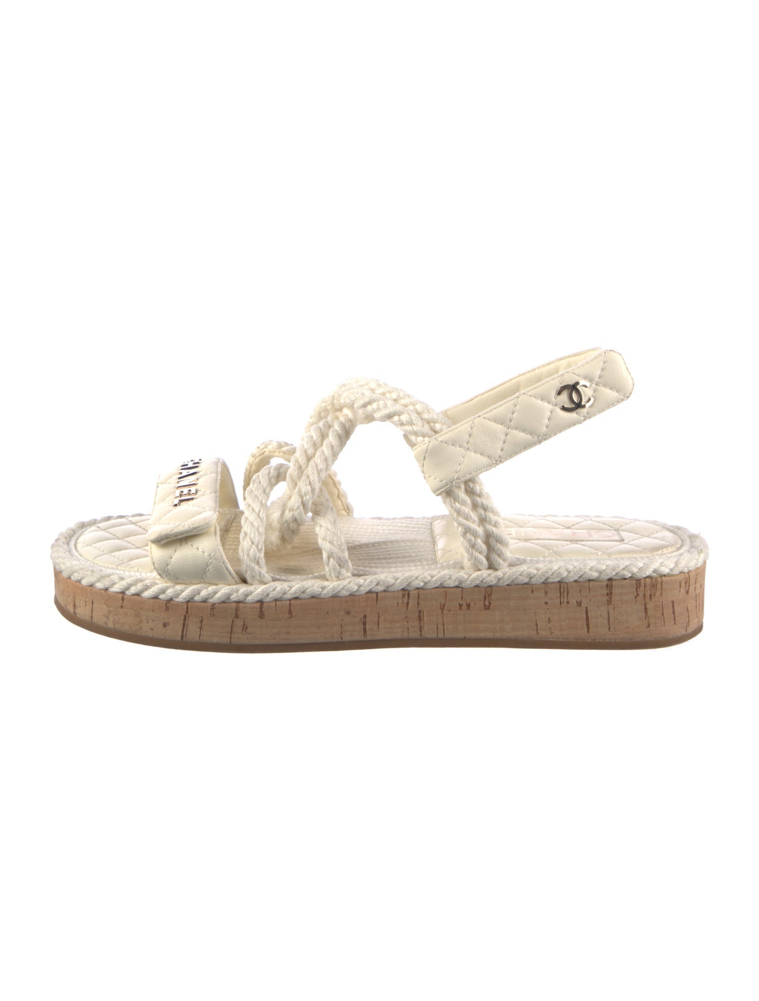 Chanel 2021 Interlocking CC Logo Slingback Sandals