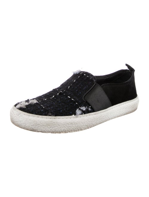 Chanel Interlocking CC Logo Tweed Sneakers