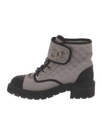 Chanel 2022 Interlocking CC Logo Combat Boots