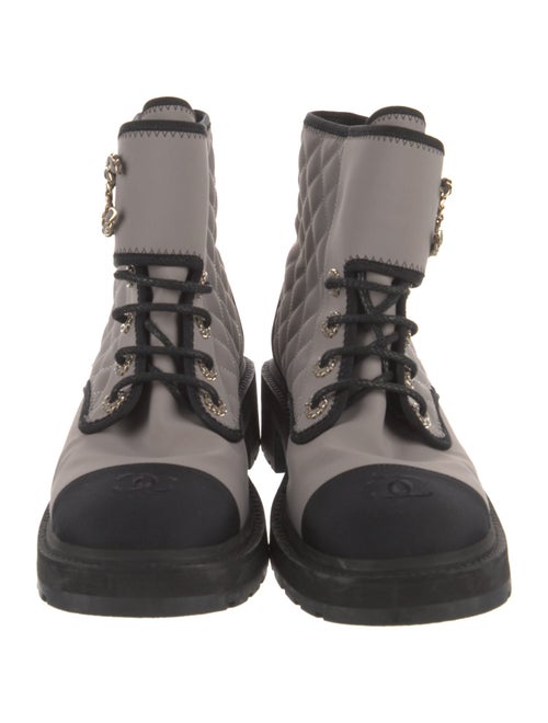 Chanel 2022 Interlocking CC Logo Combat Boots