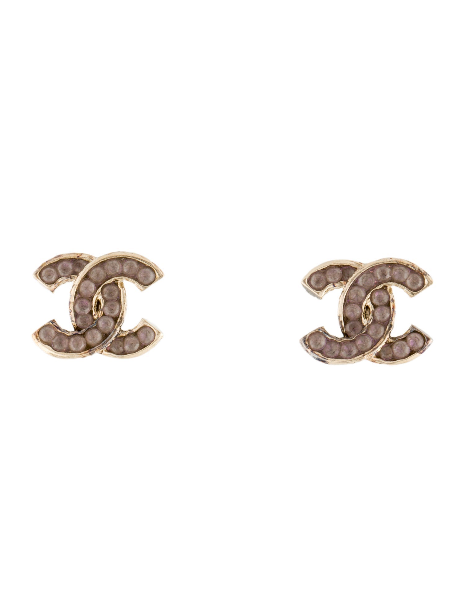 Chanel Strass CC Stud Earrings
