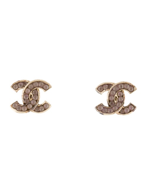 Chanel Strass CC Stud Earrings