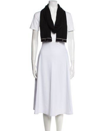 Chanel Cashmere Interlocking CC Logo Scarf