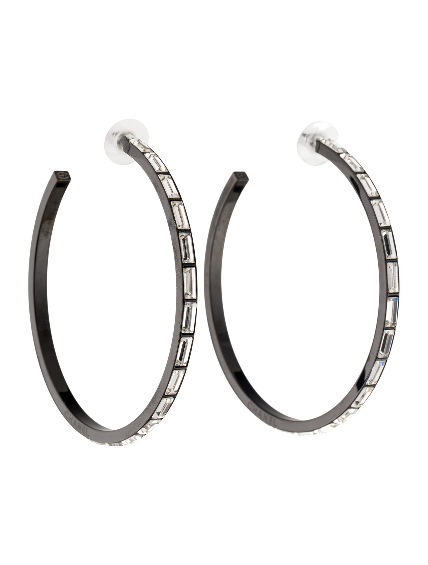 Chanel Strass Hoop Earrings