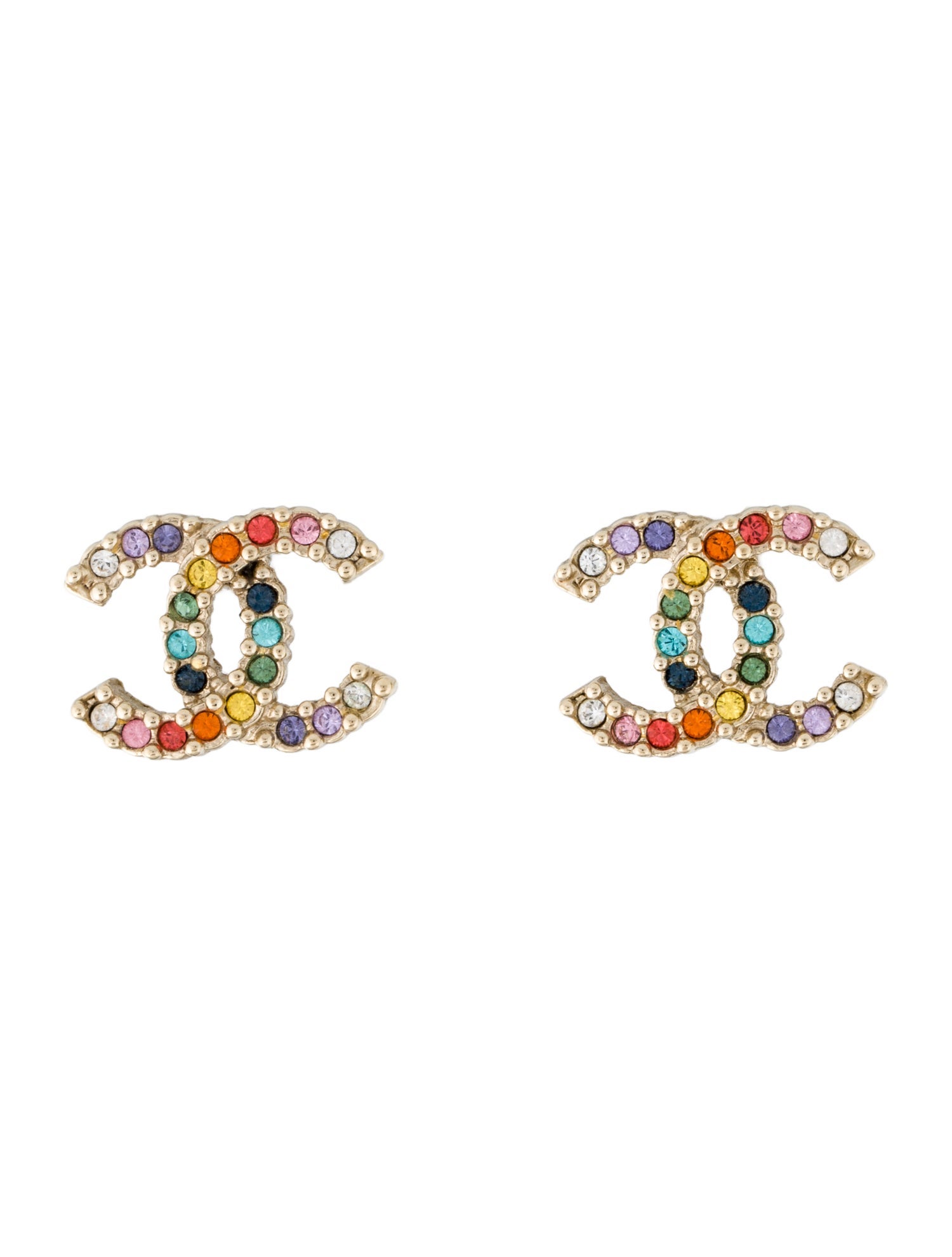 Chanel Strass CC Stud Earrings