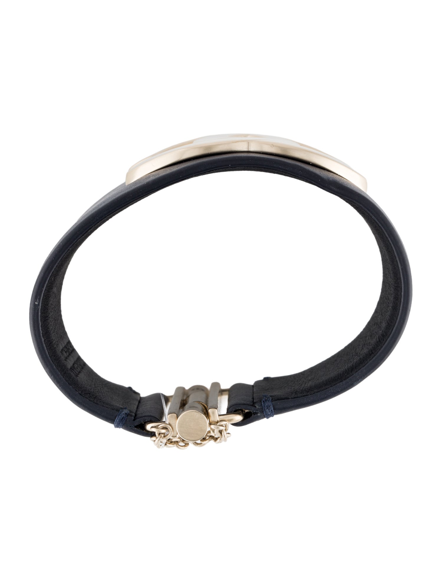 Chanel Leather CC Logo Cuff Bracelet