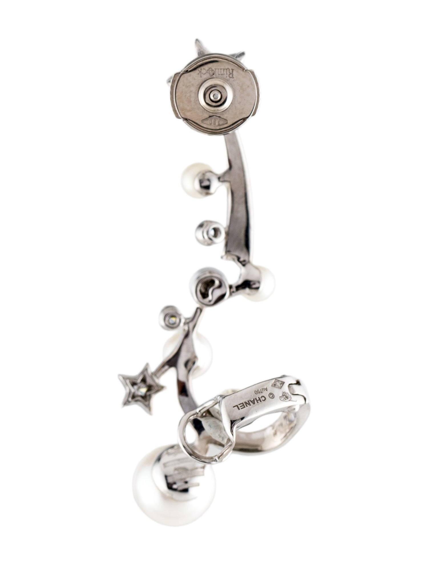 Chanel 18K Diamond & Pearl Comète Perlée Ear Cuff