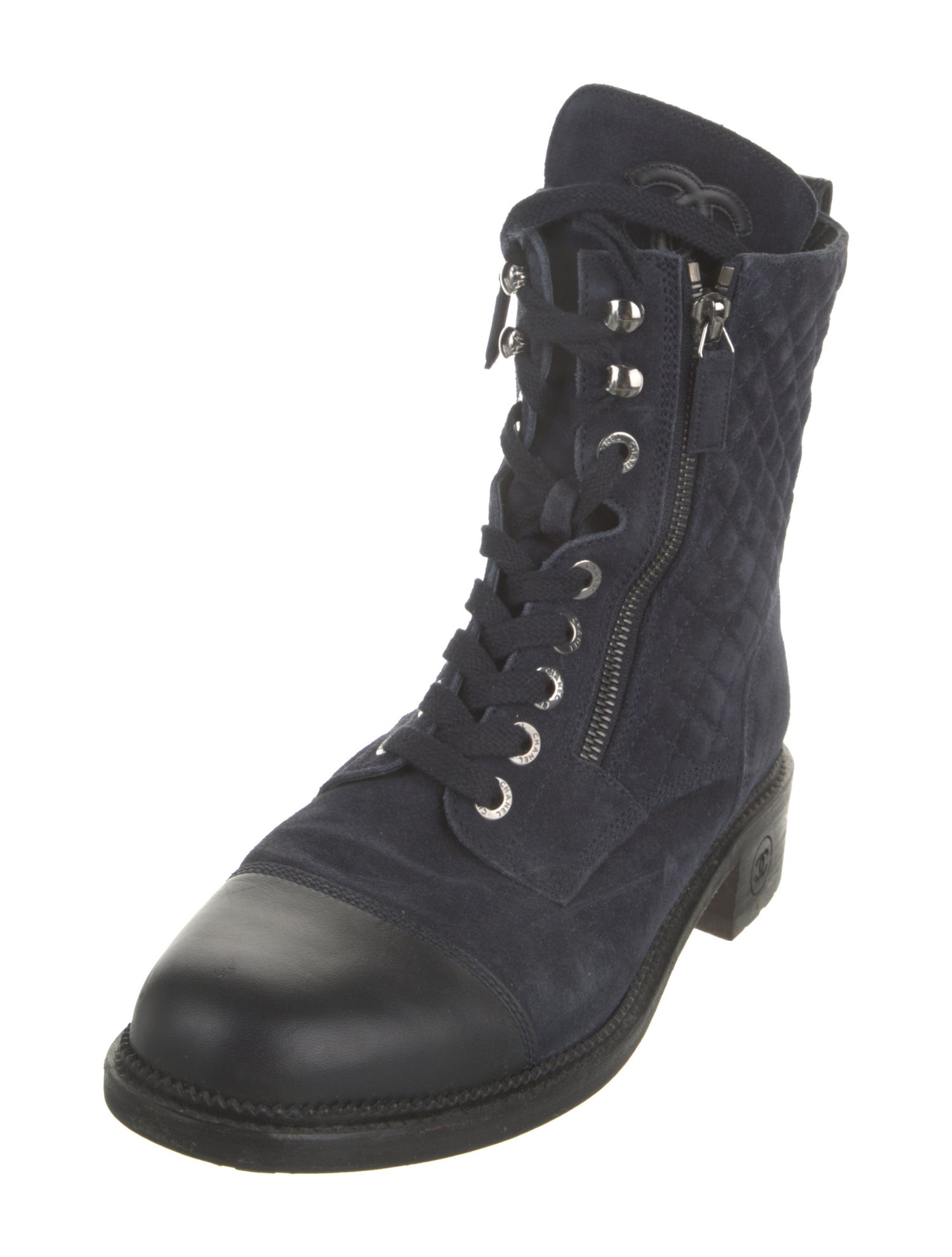 Chanel 2018 Interlocking CC Logo Combat Boots