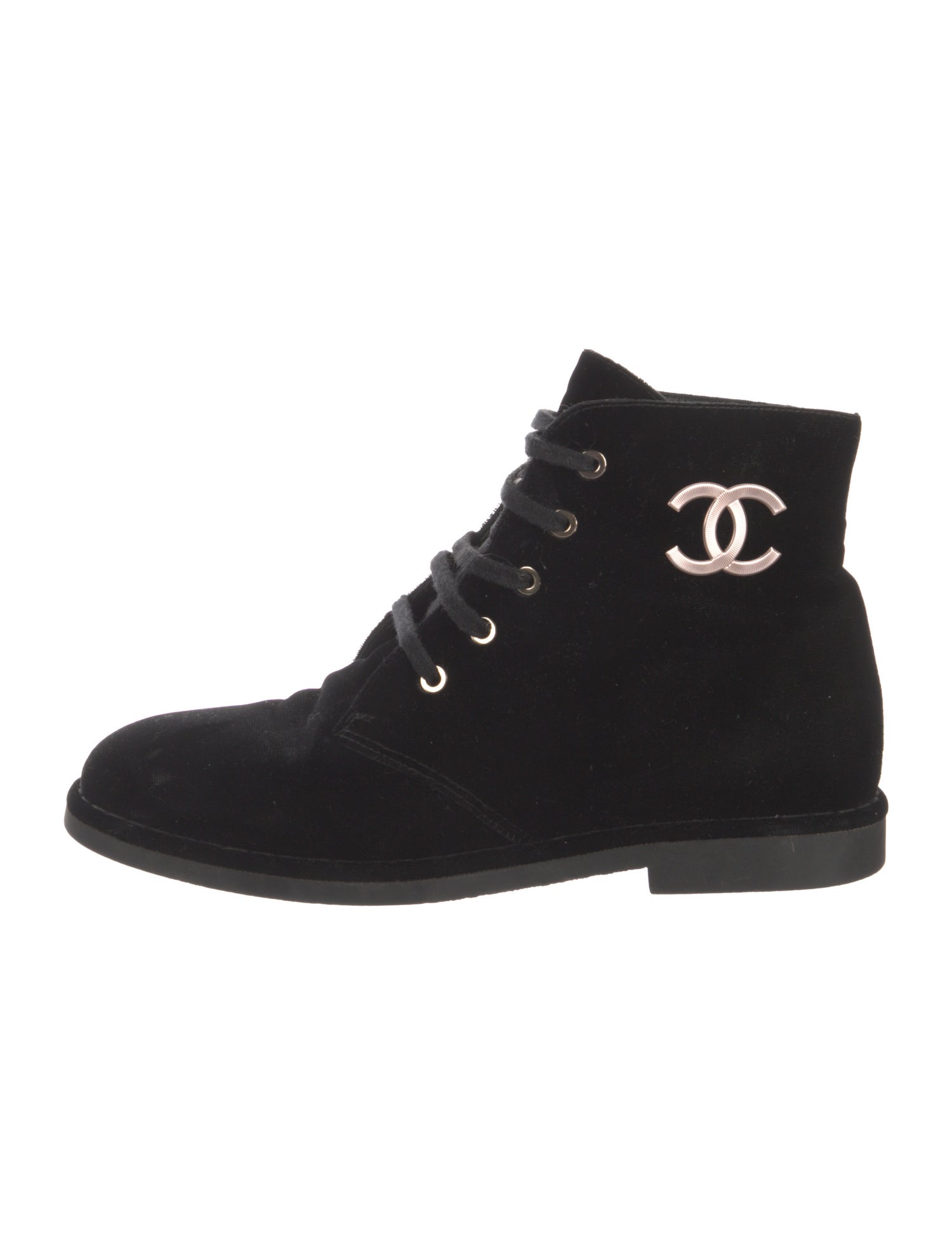 Chanel 2017 Interlocking CC Logo Combat Boots