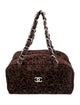 Chanel 2004 Suede Camellia Bowler Bag