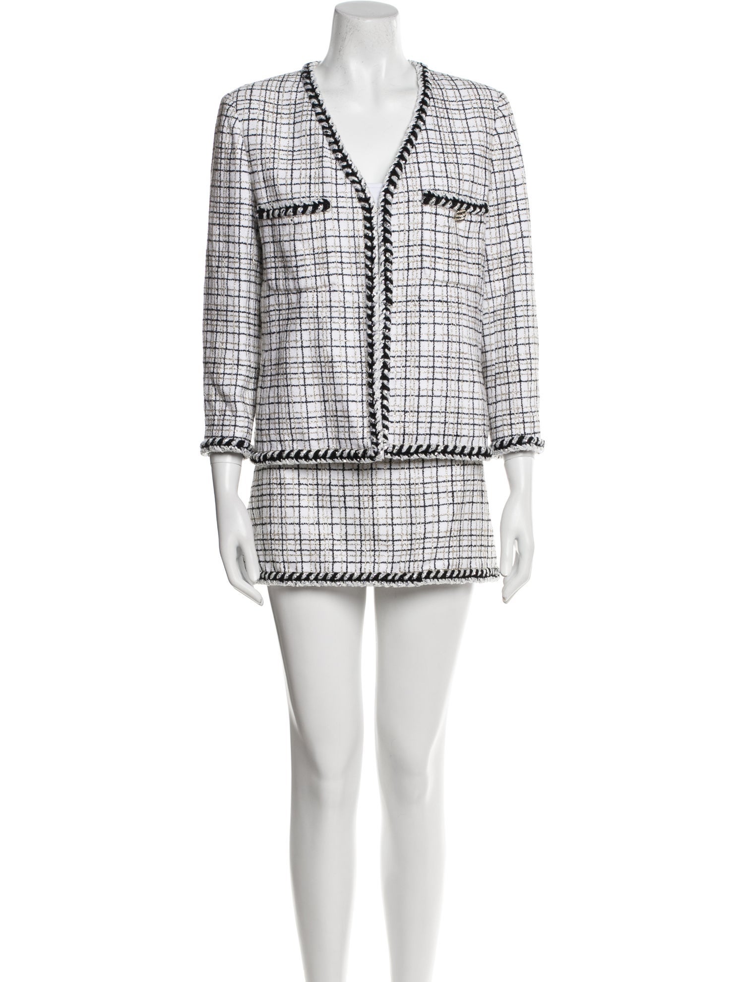 Chanel 2024 Plaid Print Skirt Suit