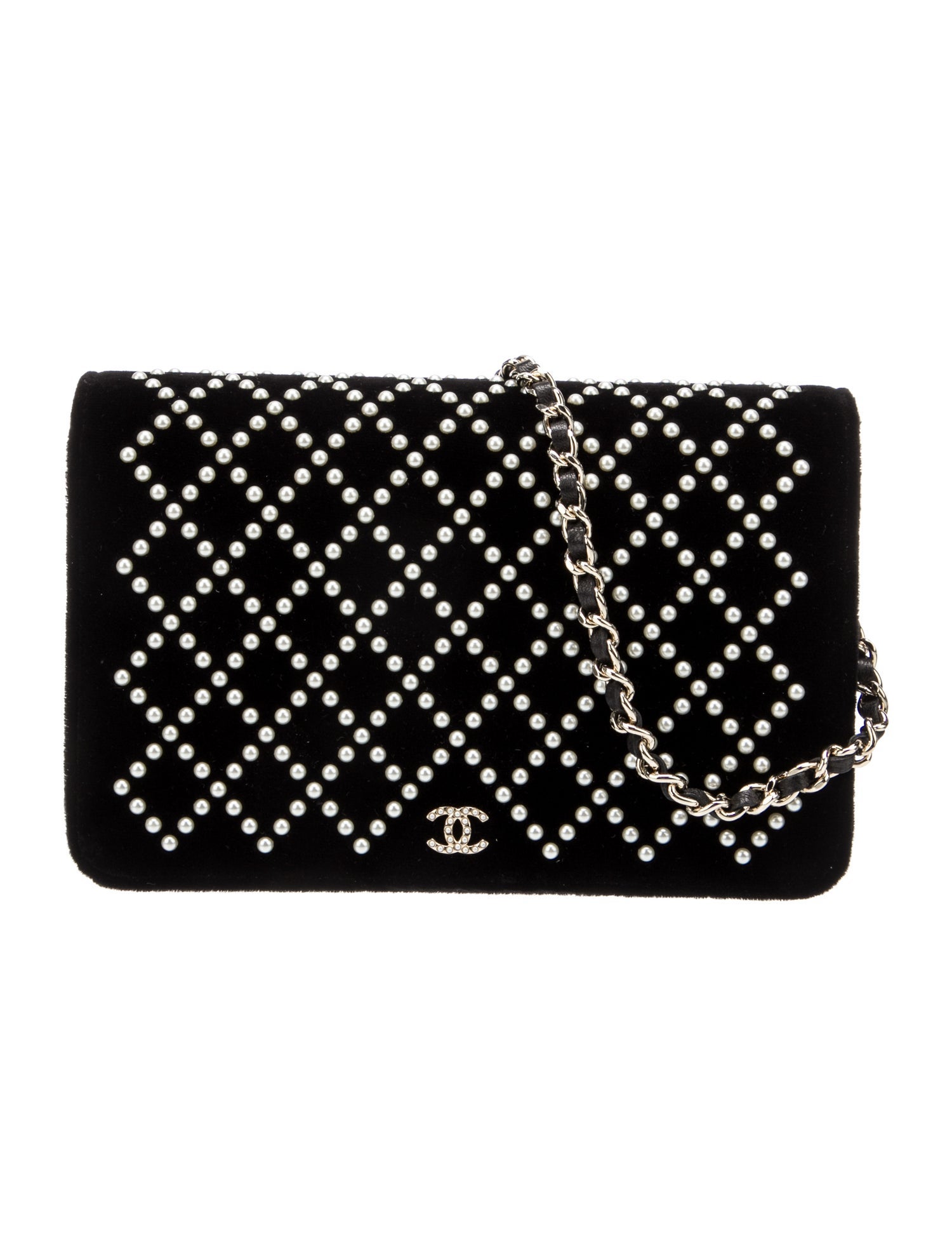 Chanel Velvet Fantasy Pearl Wallet On Chain w/Tags