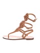 Chanel Interlocking CC Logo Leather T-Strap Sandals