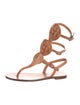 Chanel Interlocking CC Logo Leather T-Strap Sandals