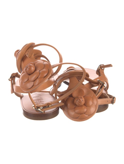 Chanel Interlocking CC Logo Leather T-Strap Sandals