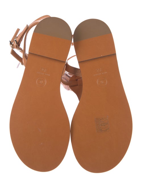 Chanel Interlocking CC Logo Leather T-Strap Sandals