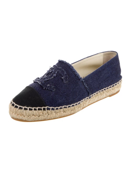 Chanel Interlocking CC Logo Denim Espadrilles