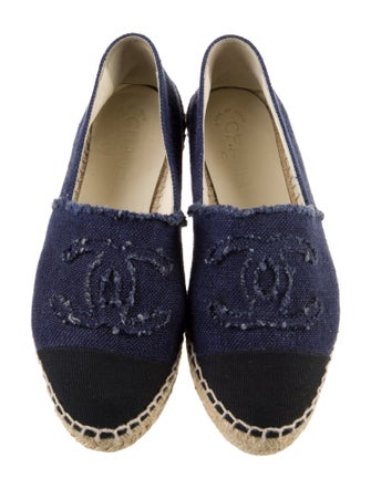 Chanel Interlocking CC Logo Denim Espadrilles