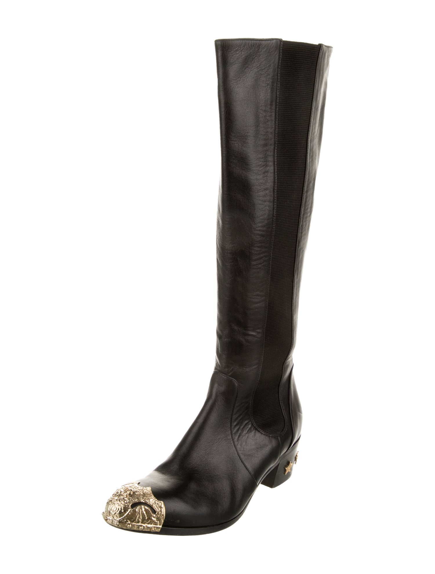 Chanel 2014 Interlocking CC Logo Riding Boots