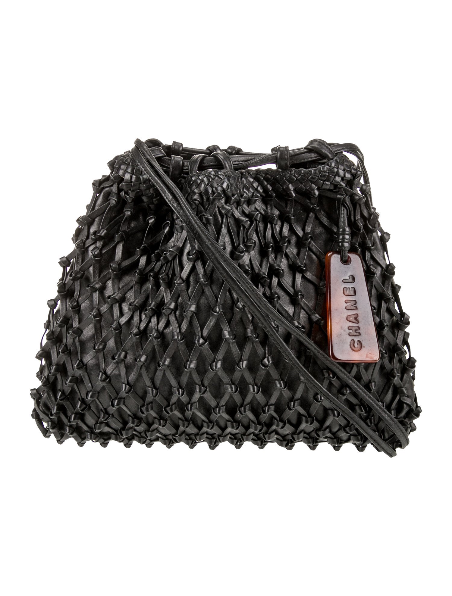 Chanel Woven Leather Drawstring Bag