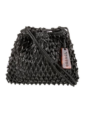 Chanel Woven Leather Drawstring Bag