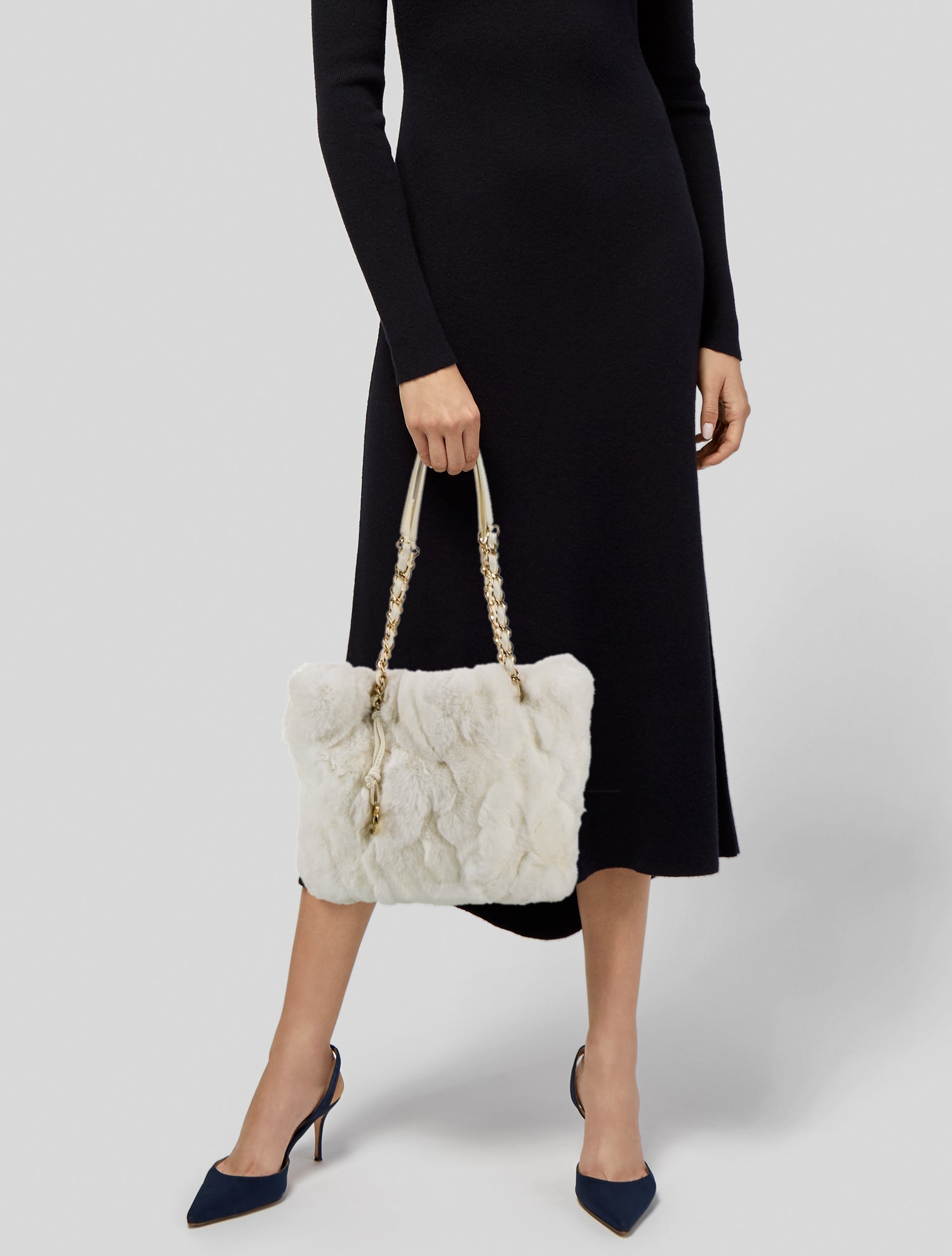 Chanel Rabbit Fur Harlequin Shoulder Bag