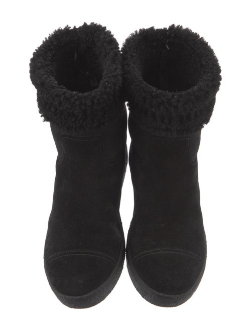 Chanel Interlocking CC Logo Suede Boots