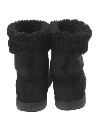 Chanel Interlocking CC Logo Suede Boots