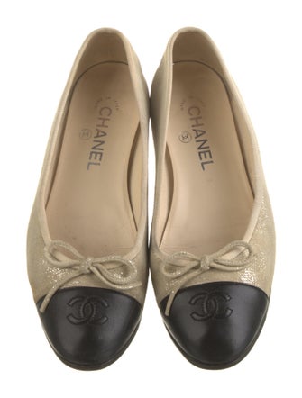 Chanel Interlocking CC Logo Suede Ballet Flats