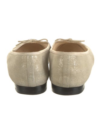 Chanel Interlocking CC Logo Suede Ballet Flats